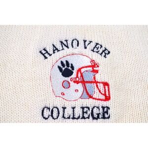 Andrew Rohan Sweater Mens 2XL Ivory w/‎ Blue Trim V-Neck Hanover College USA